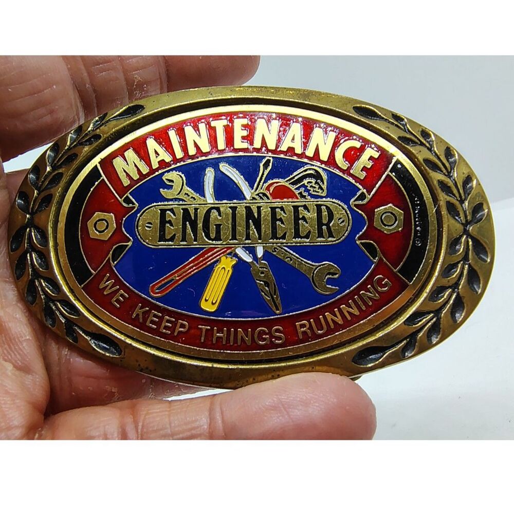 Maintenance Engineer - We Keep Things Running -Vintage Belt Buckle - Sold Brass